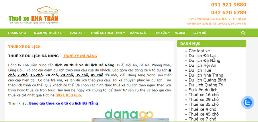 dịch vụ cho thuê xe kha trần