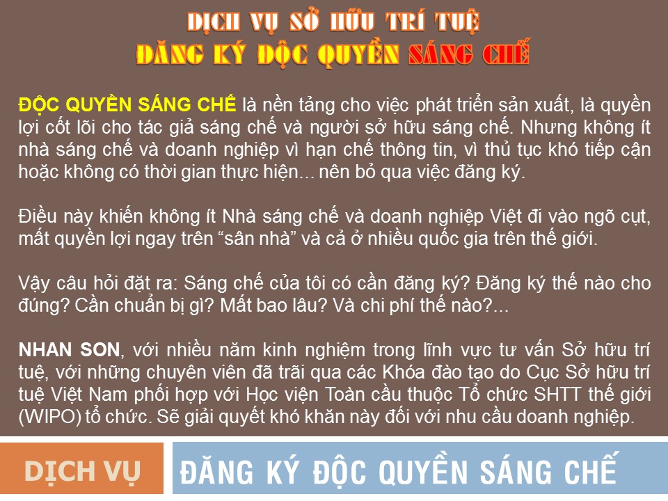 ĐĂNG KÝ SÁNG CHẾ VÀ GIẢI PHÁP HỮU ÍCH TẠI ĐÀ NẴNG