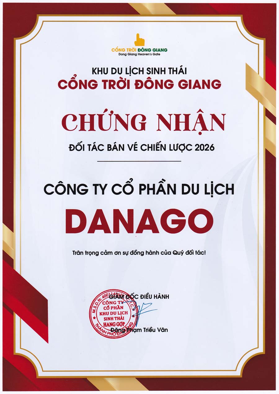 DANAGO là Đối tác bán vé chiến lược của Khu du lịch Cổng Trời Đông Giang